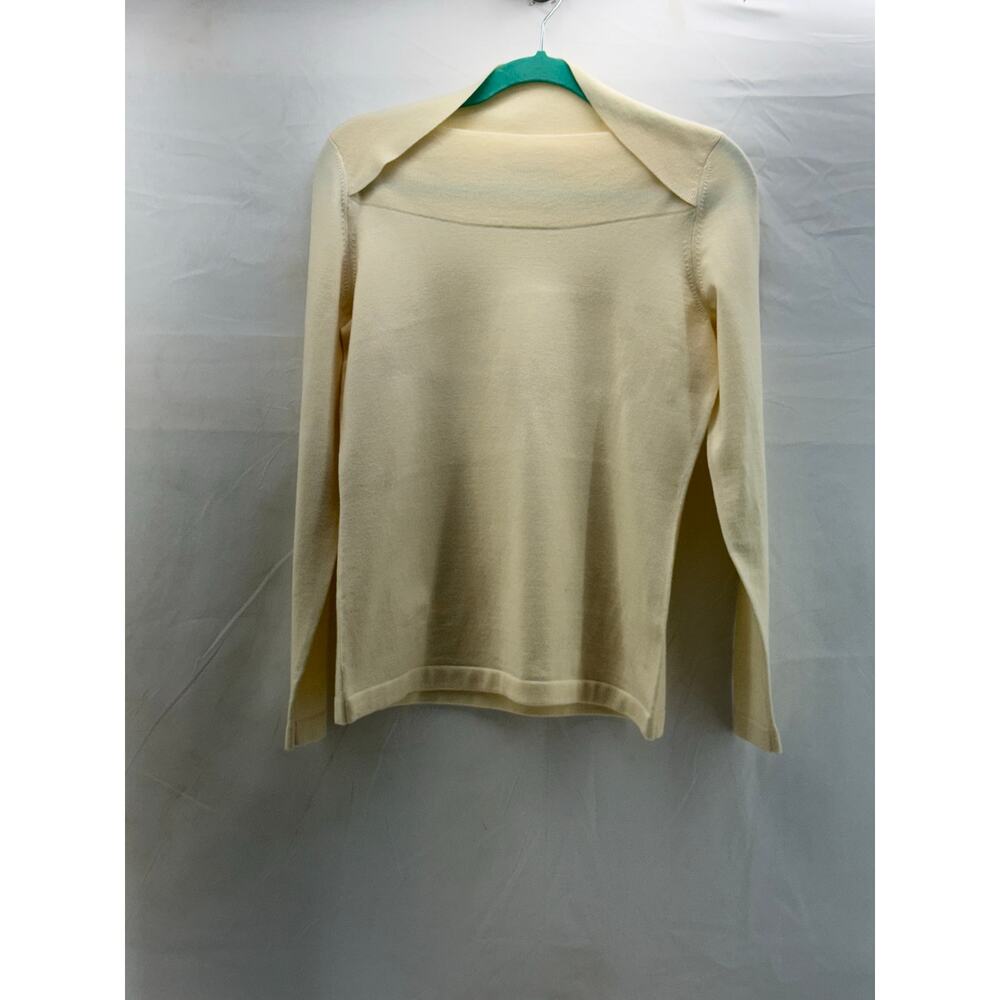 White House black market unique neck cream sweater. Medium